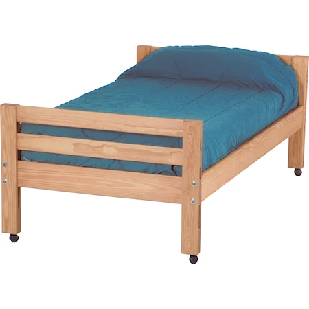 Casual Twin Bed with Casters